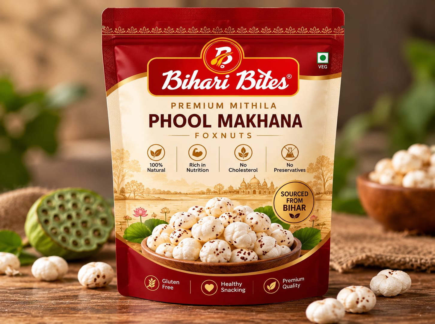 BihariBites Mithila Phool Makhana (GI Tagged Heritage)