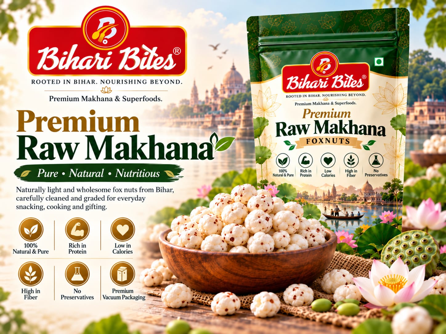 5+ Suta Standard Raw Makhana (Gold Grade)
